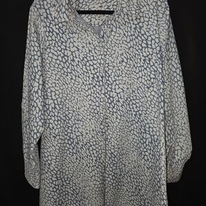G by Giuliana Blue and White Animal Print Shirt